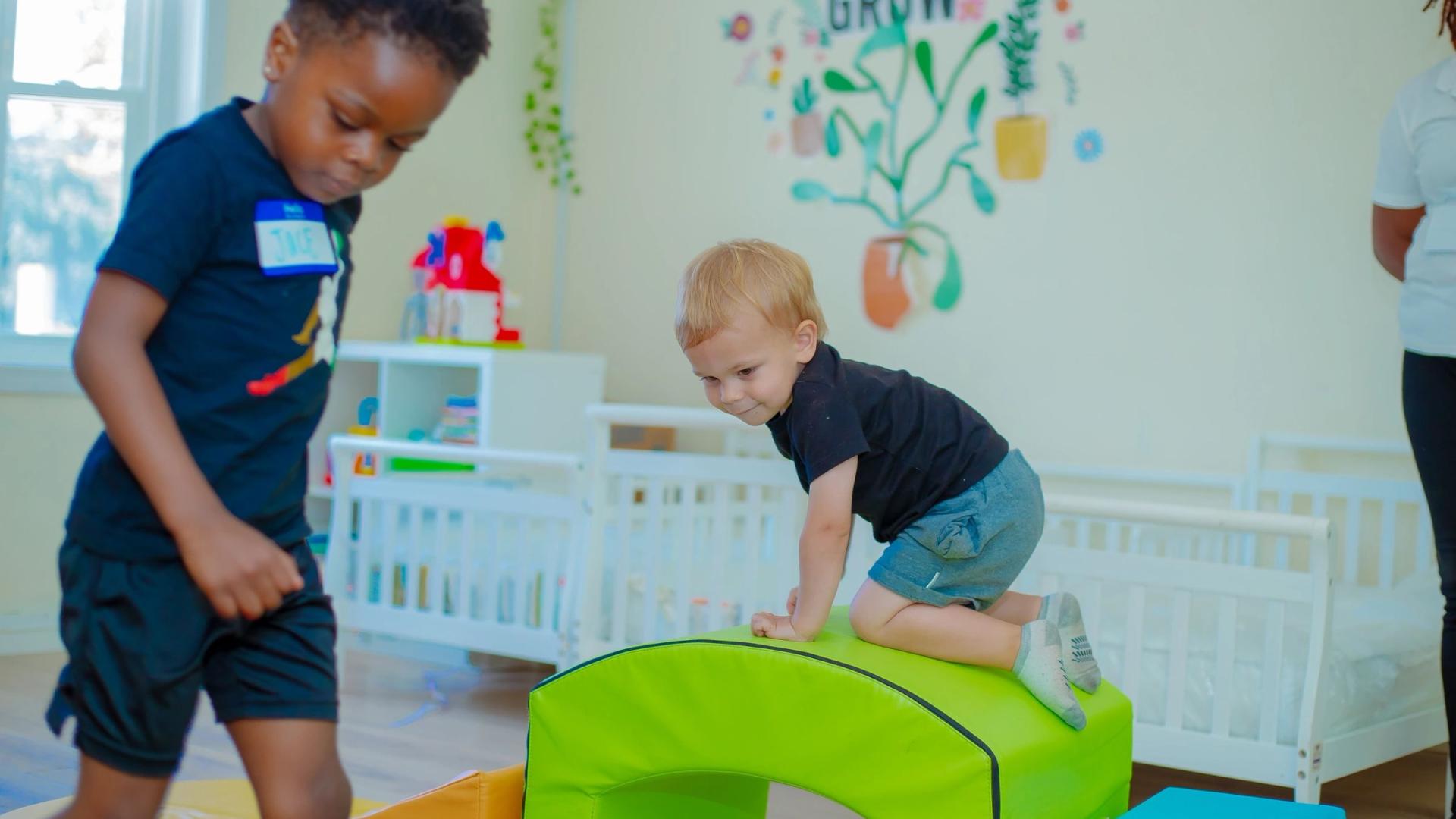 Indoor soft-play climbing area