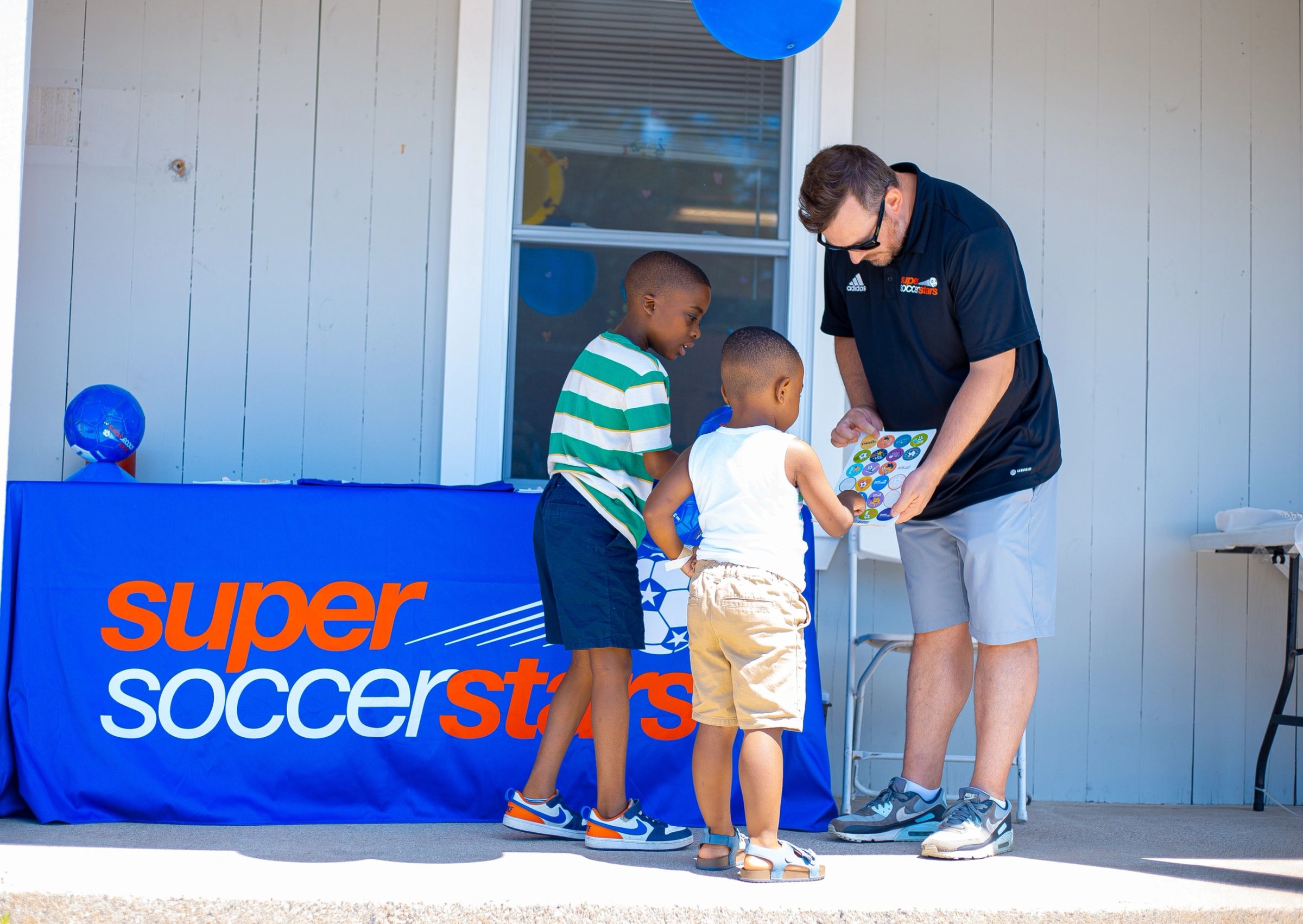 Children at a Super Soccer Stars community day